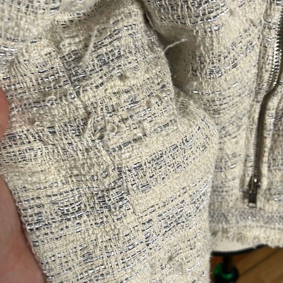 Vici Women's Ivory Collared Striped Jacket Size Large - Picture 5 of 12